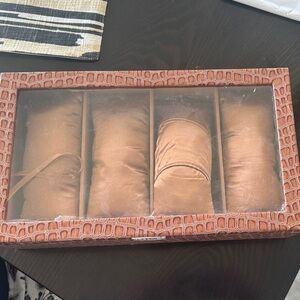 Brown Crocodile Pattern Watch Box